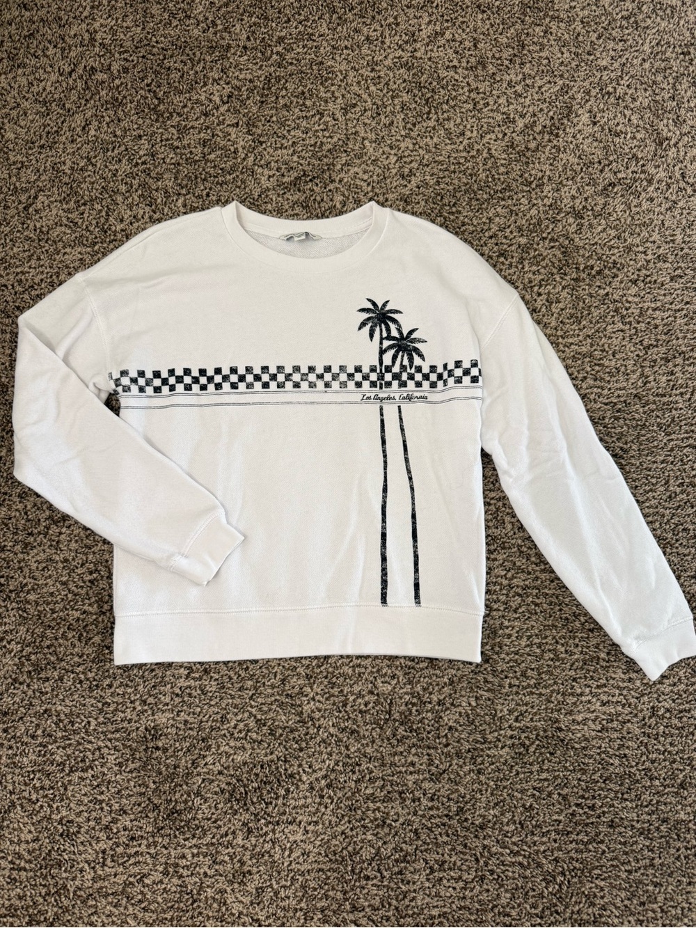 American Eagle Small Sweatshirt White Crewneck Vintage Los Angeles California